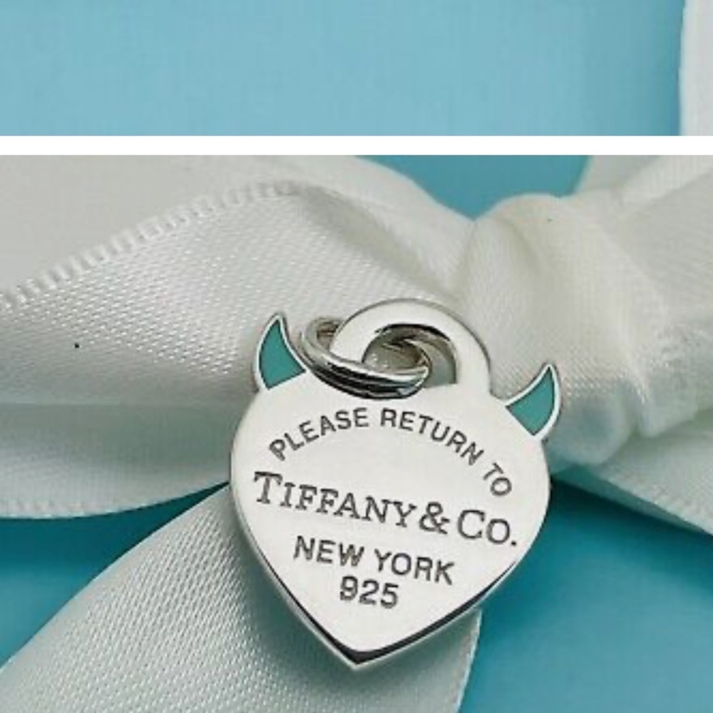 Tiffany & Co Devil Horn Pendant with Sterling Silver Chain